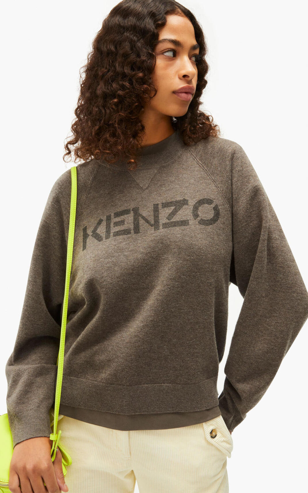 Kenzo Logo merino wool Striktrøje Dame - Brune DK-189650